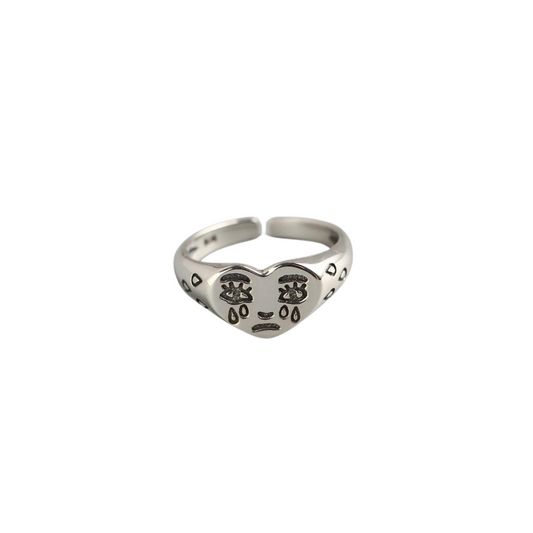 blakely rhode creative cry on heart shape ring for mens